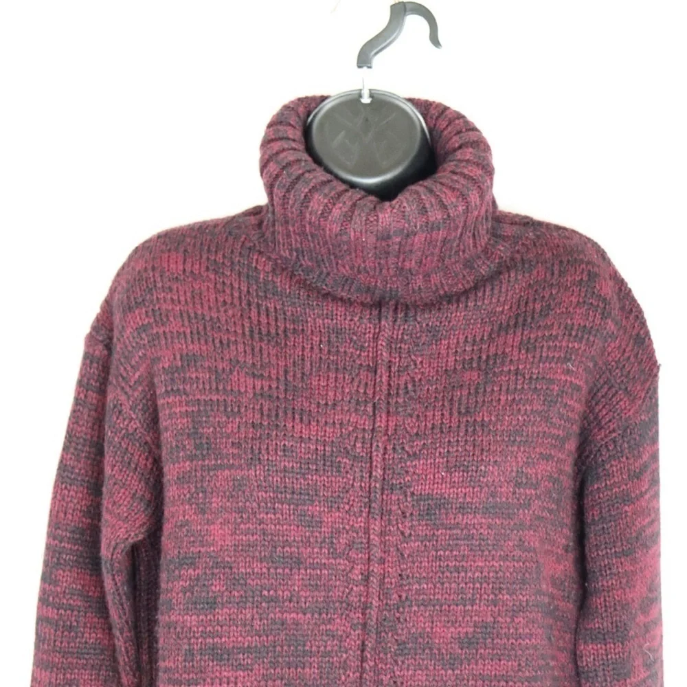 JOHN + JENN Burgundy Cable Knit Turtleneck Sweater - Picture 2 of 13